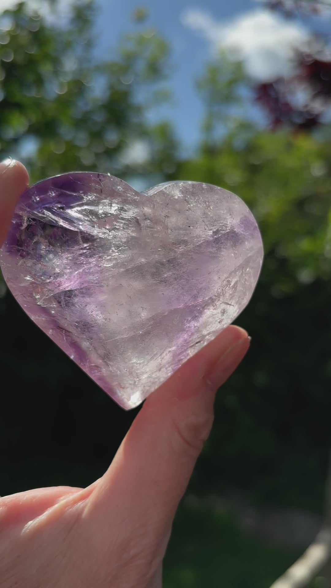 Faceted Amethyst Heart - Shiny Crystals