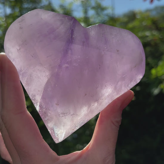 Faceted Amethyst Heart - Shiny Crystals