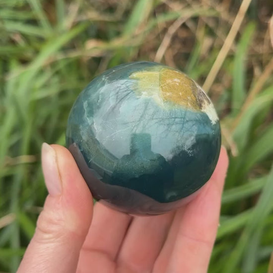 Green Jasper crystal sphere