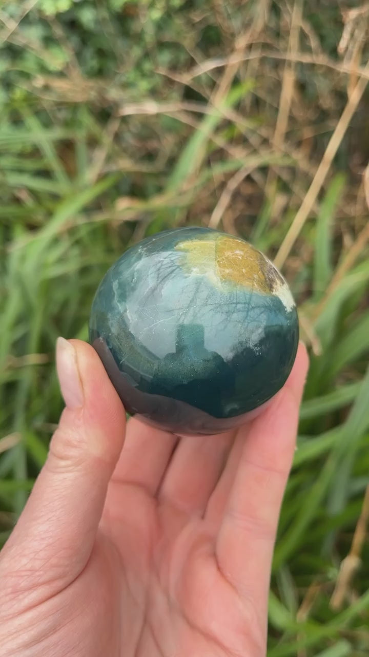 Green Jasper crystal sphere