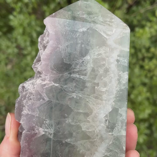 Fluorite crystal slab video