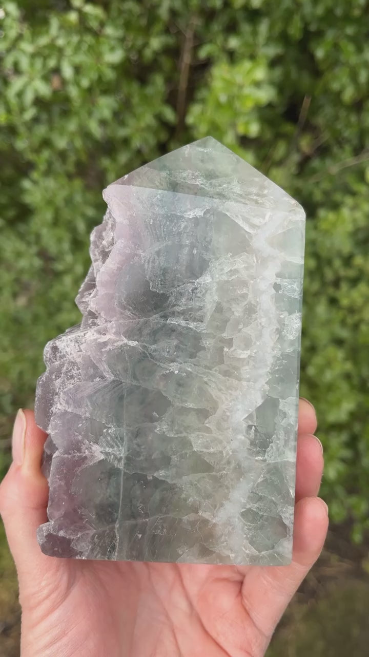 Fluorite crystal slab video