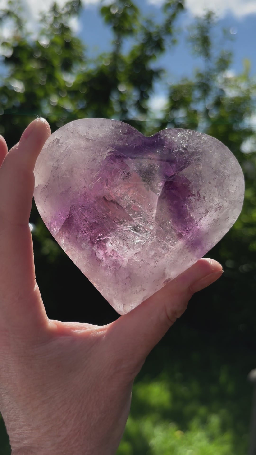 Large Faceted Amethyst Heart - Shiny Crystals