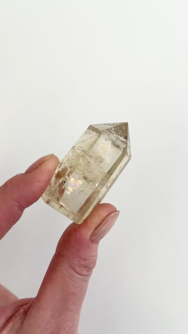 Natural Citrine Crystal Tower Point video 