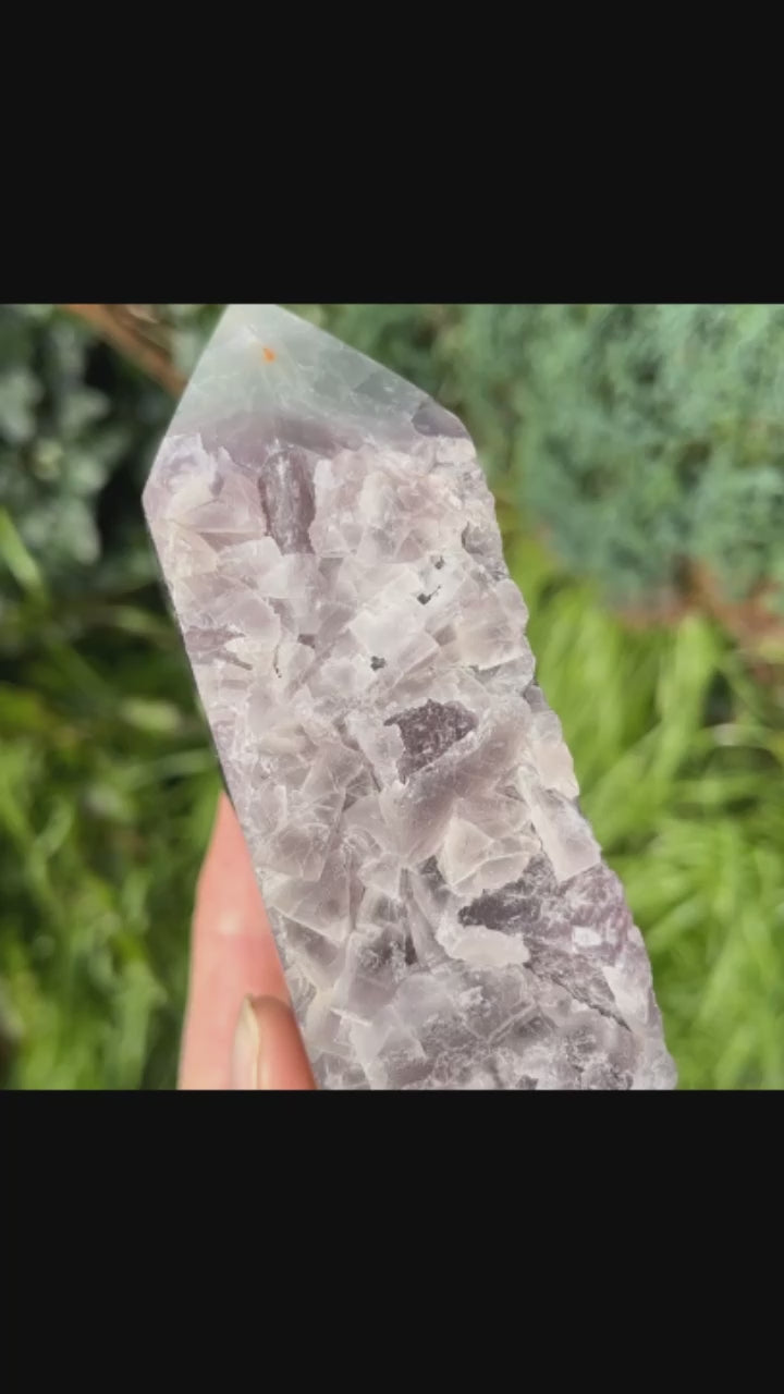 Fluorite crystal slab video