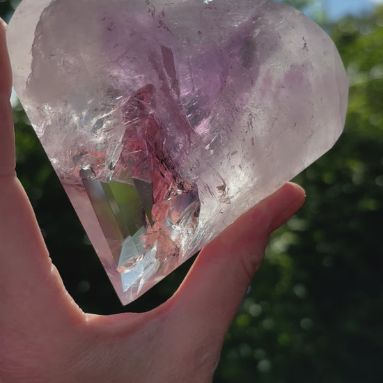 Faceted Amethyst Heart - Shiny Crystals