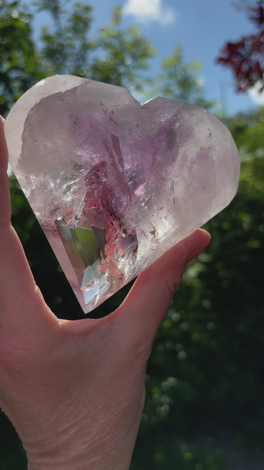 Faceted Amethyst Heart - Shiny Crystals