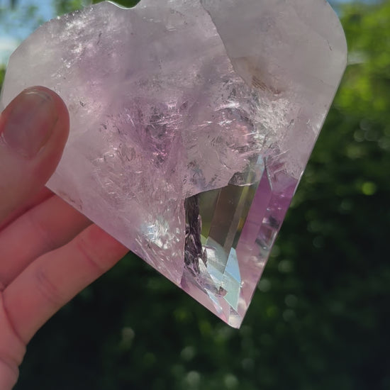 Faceted Amethyst Heart - Shiny Crystals