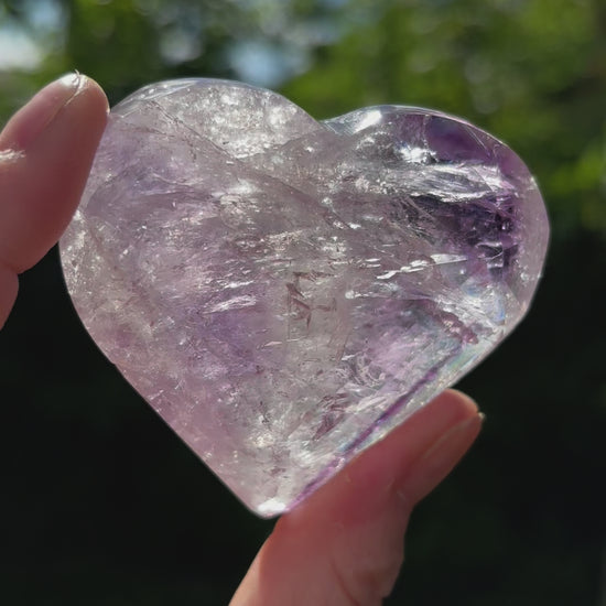 Faceted Amethyst Heart - Shiny Crystals