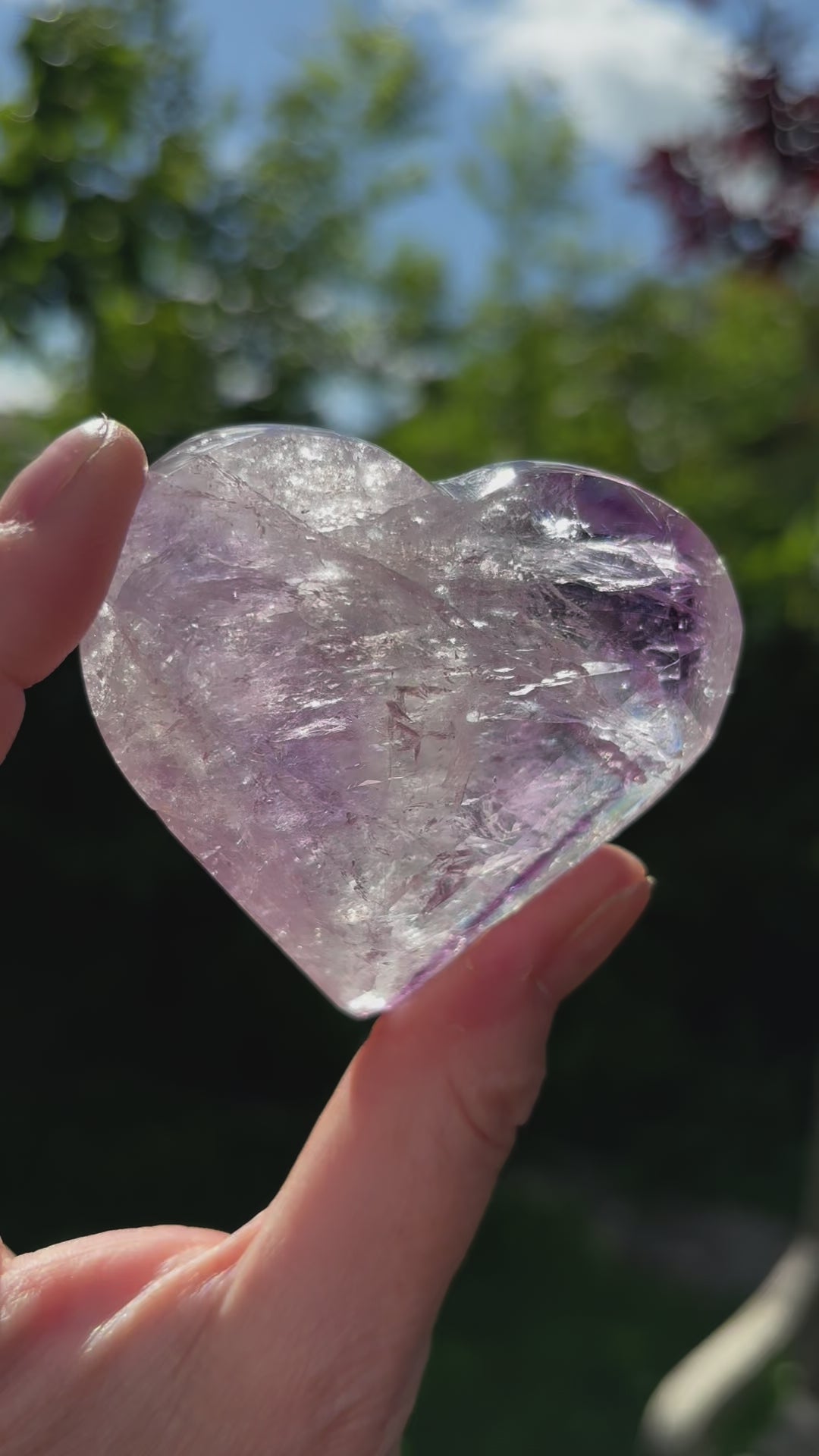 Faceted Amethyst Heart - Shiny Crystals