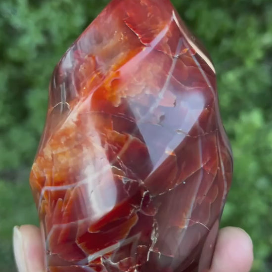 Video of a Carnelian crystal flame