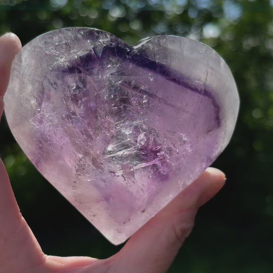 Large Faceted Amethyst Heart - Shiny Crystals