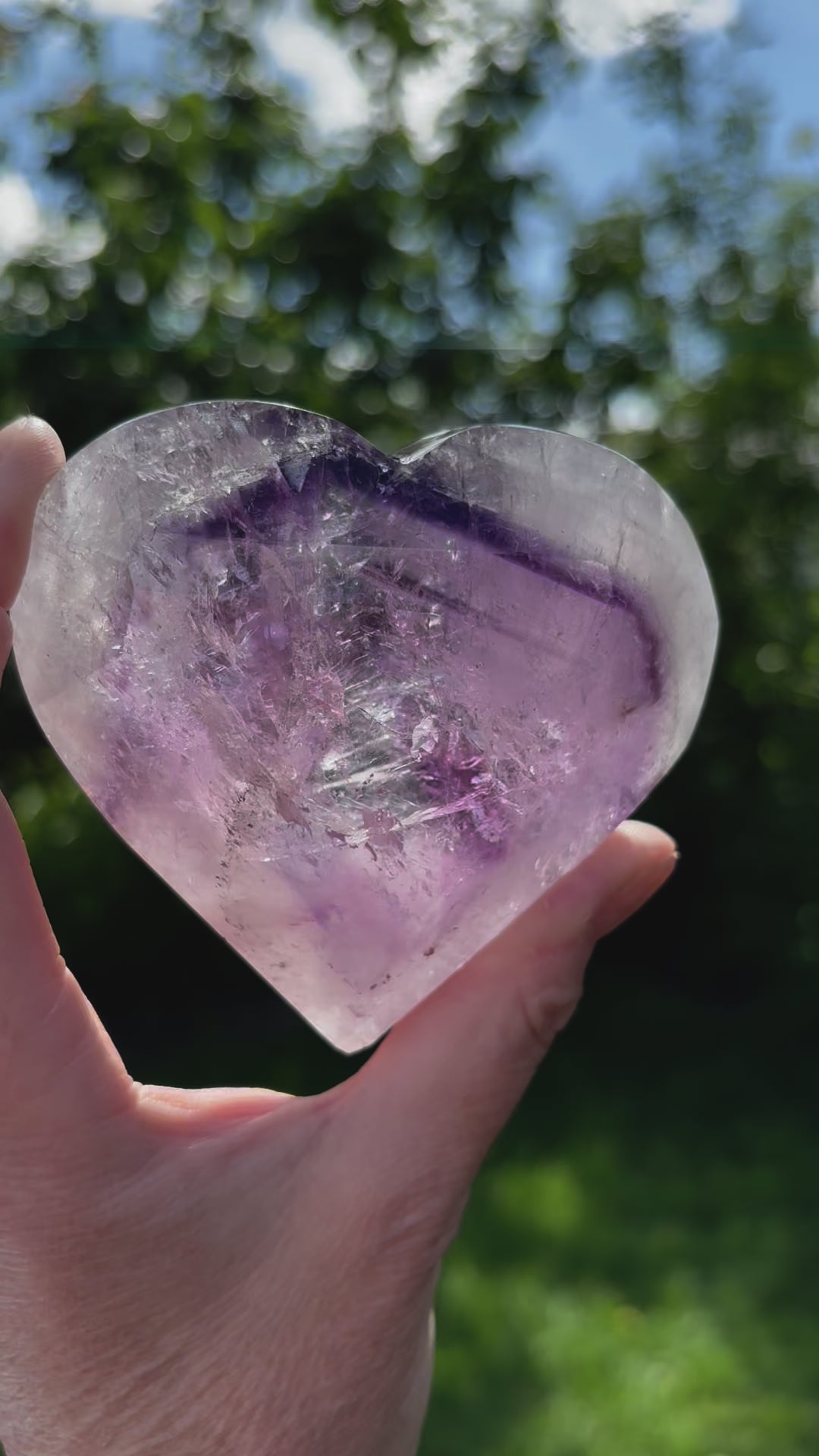 Large Faceted Amethyst Heart - Shiny Crystals