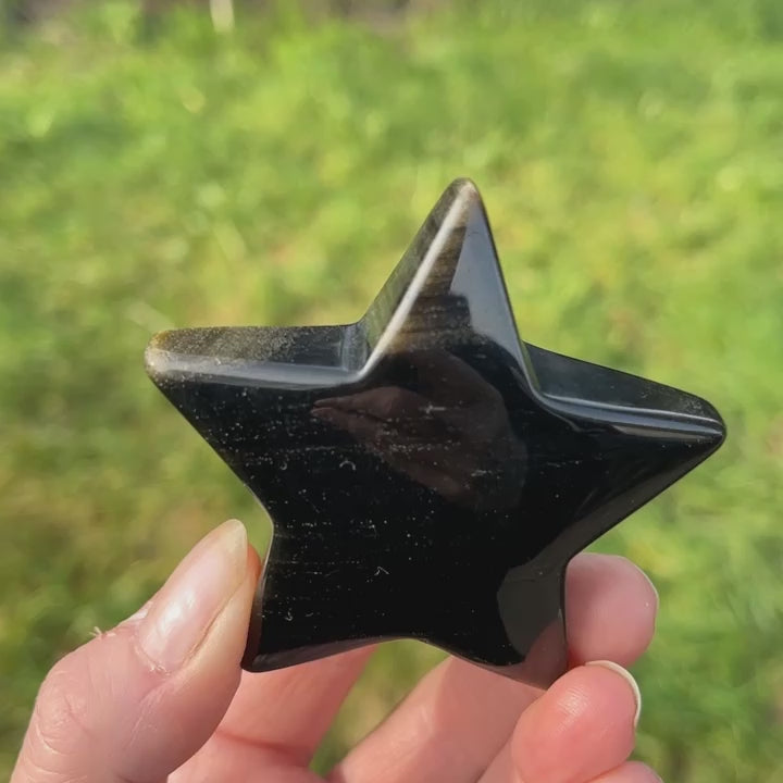 Golden Obsidian crystal star