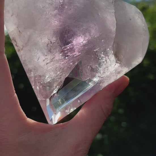 Faceted Amethyst Heart - Shiny Crystals