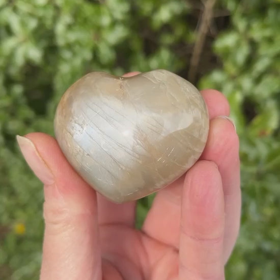 Peach Moonstone Crystal Heart