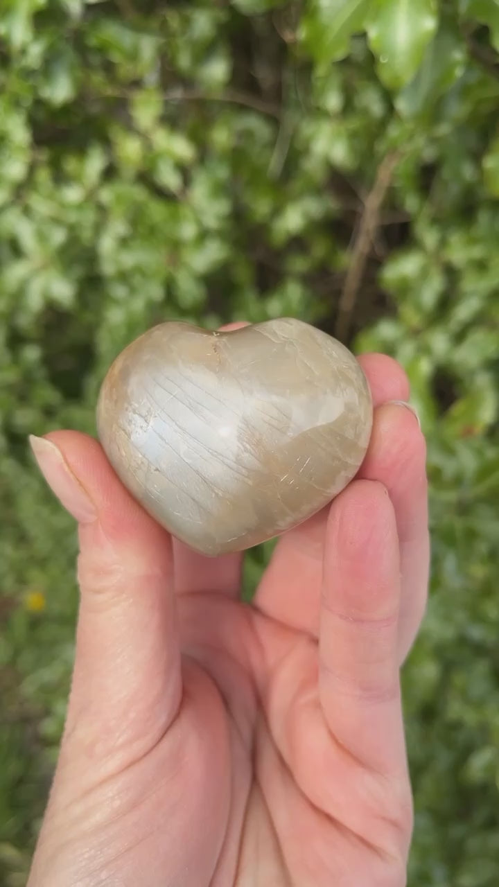 Peach Moonstone Crystal Heart