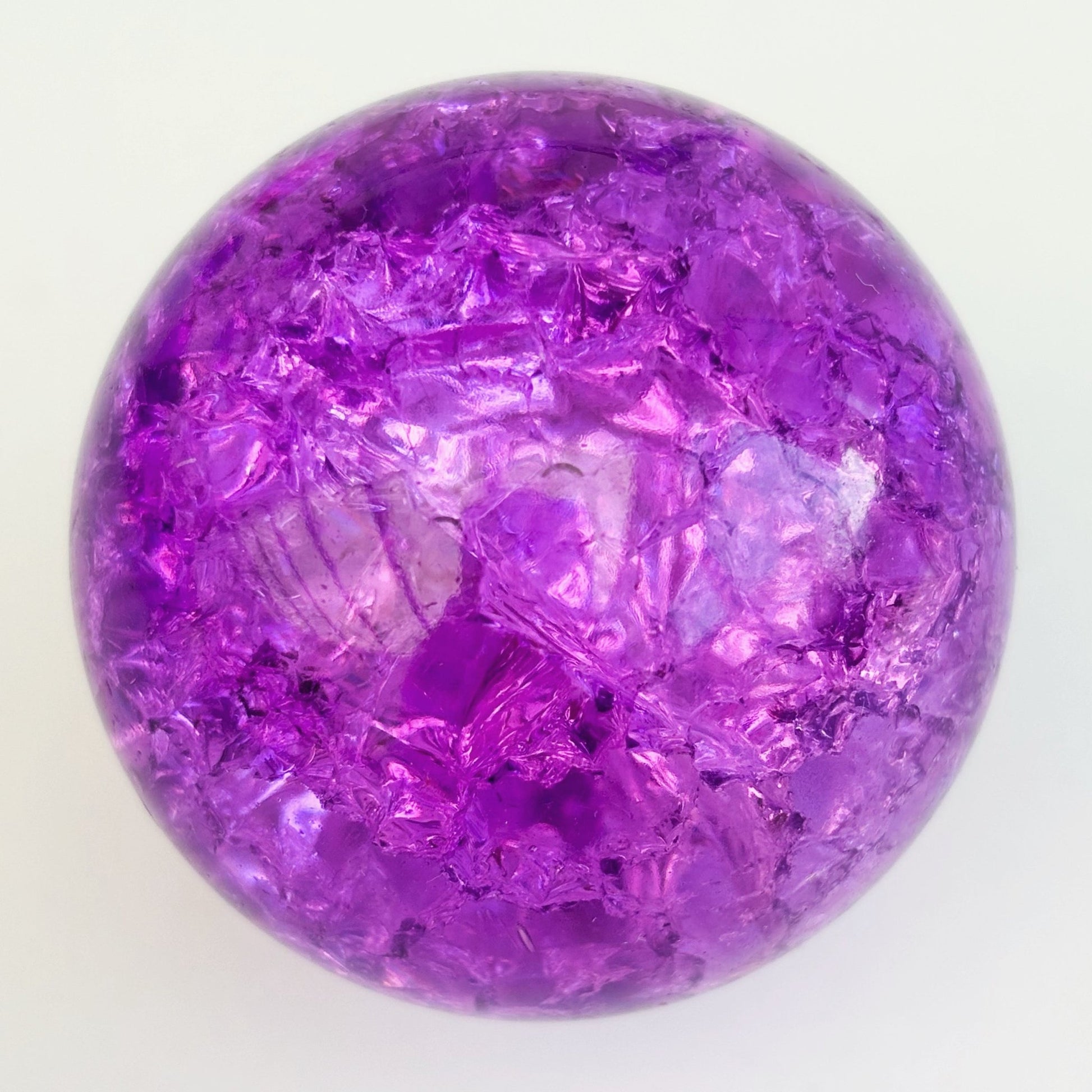 Purple Crackled Quartz Sphere - Shiny Crystals