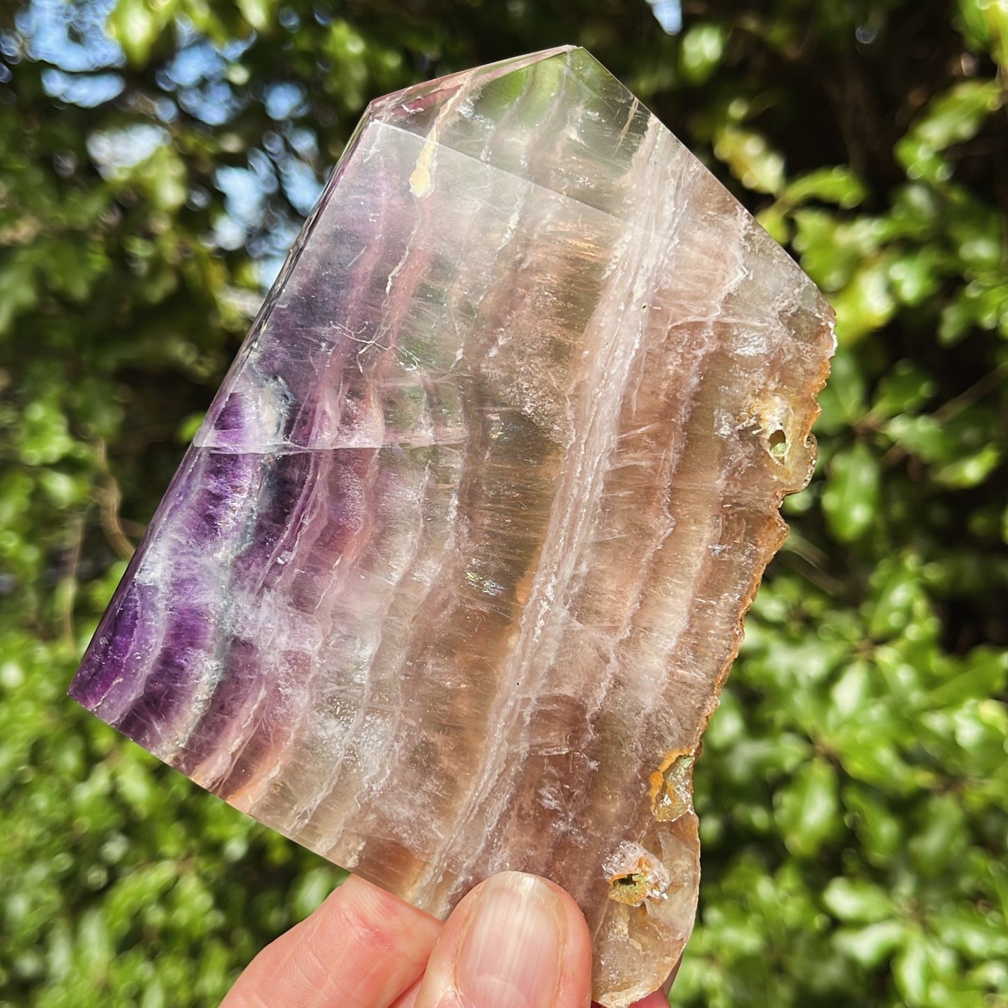 Purple Fluorite Slab - Shiny Crystals