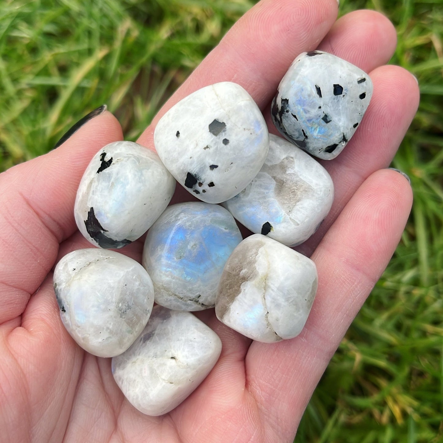 Rainbow Moonstone Tumblestone - Shiny Crystals