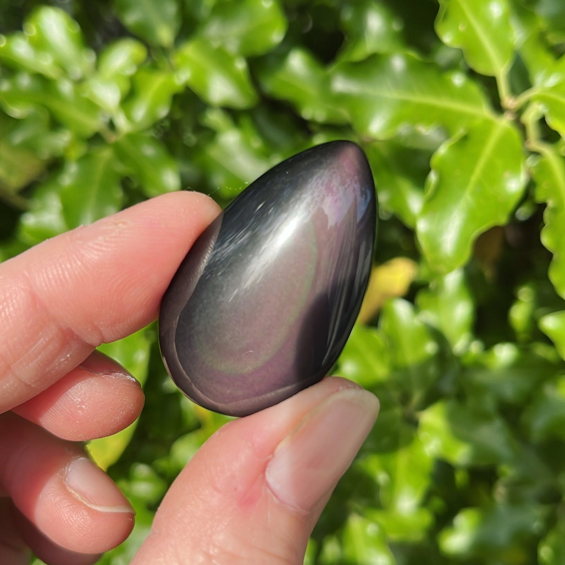 Rainbow Obsidian Teardrop - Shiny Crystals