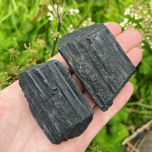 Raw Black Tourmaline Chunk - Shiny Crystals