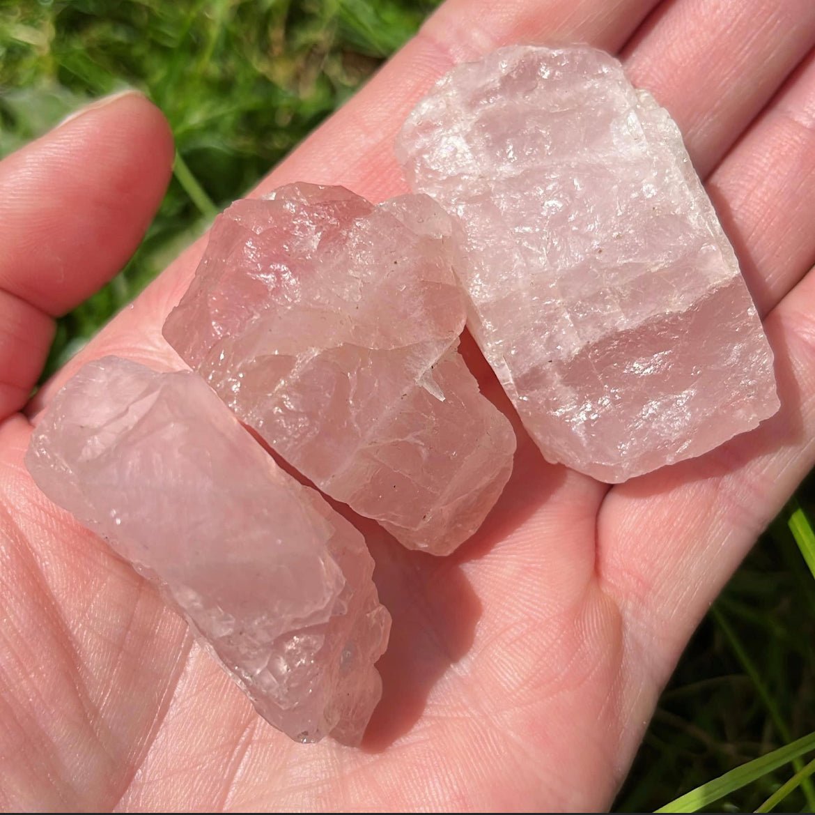 Raw Rose Quartz Chunk - Shiny Crystals