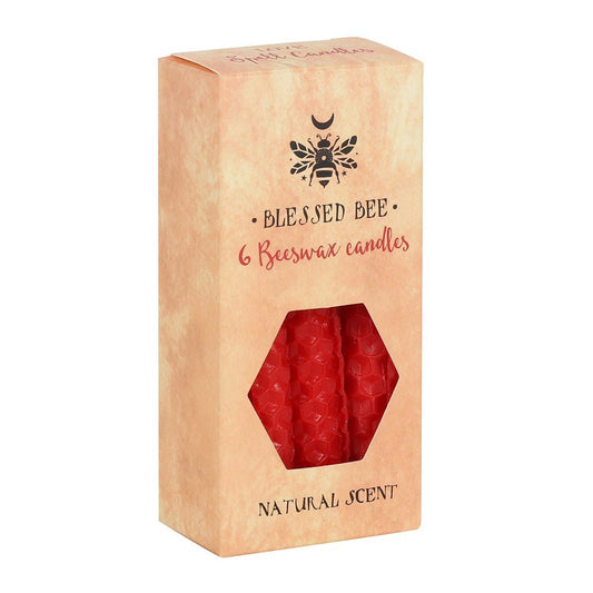 Red Love Beeswax Candles - Shiny Crystals