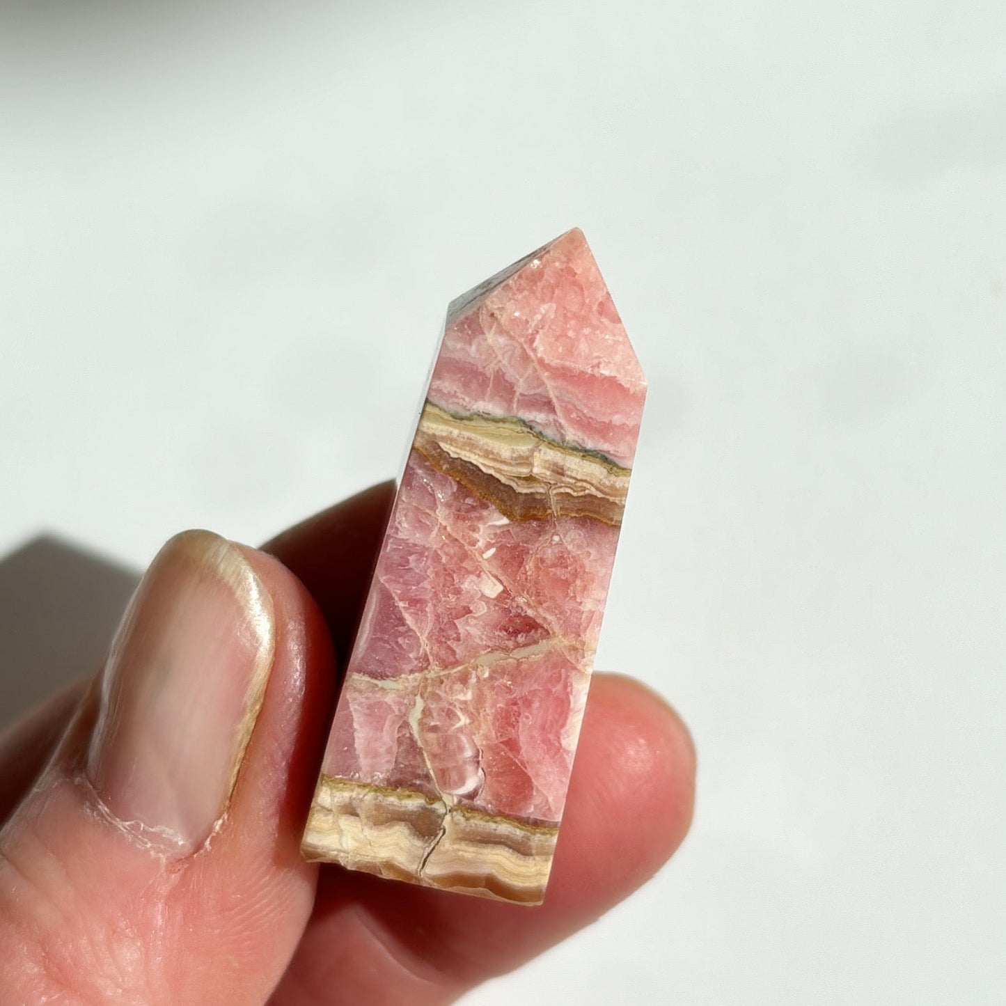 Rhodochrosite Tower Point | F - Shiny Crystals