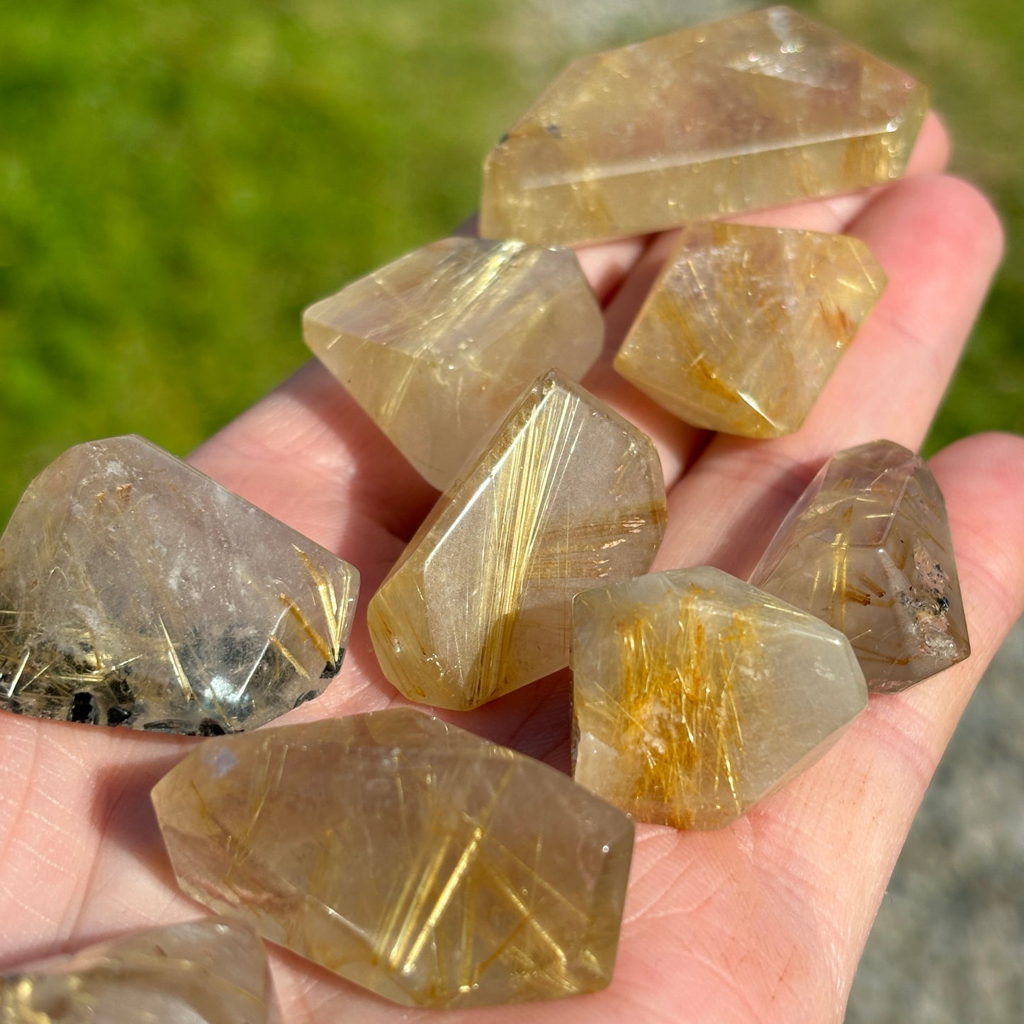 Rutilated Quartz Freeform - Shiny Crystals