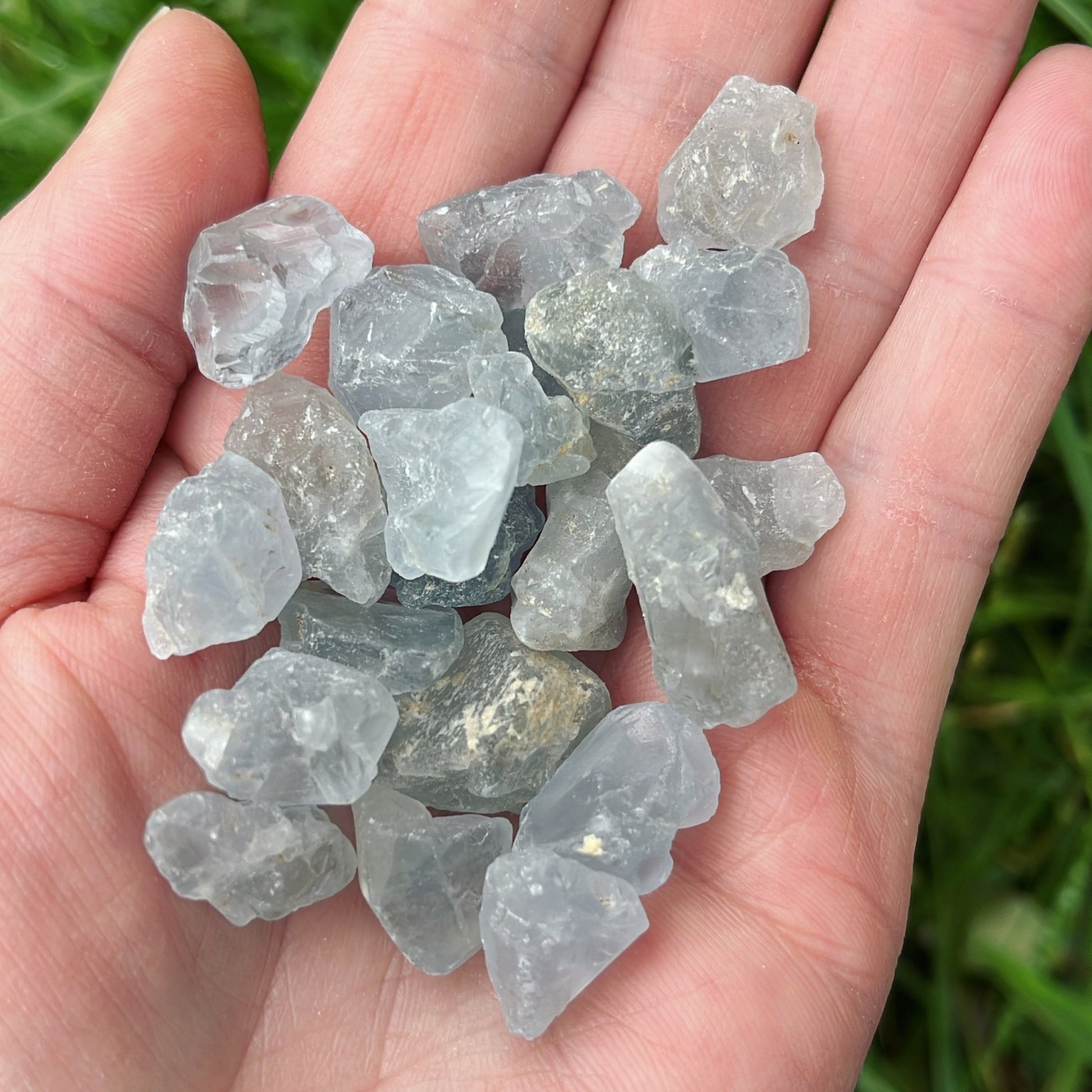 Small Raw Blue Calcite Chunk - Shiny Crystals