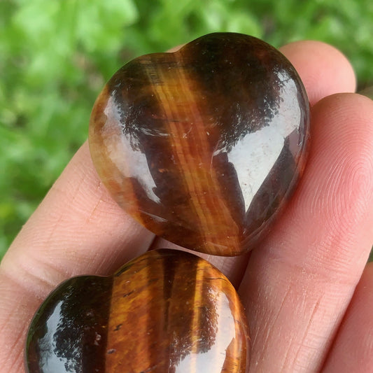 Small Red Tiger’s Eye Heart - Shiny Crystals