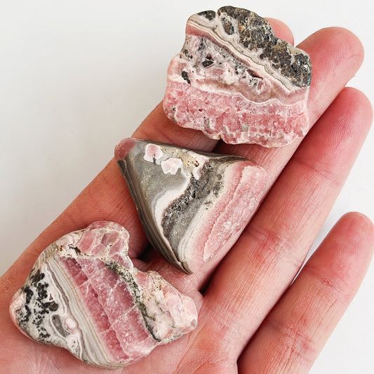 Small Rhodochrosite Slice - Shiny Crystals