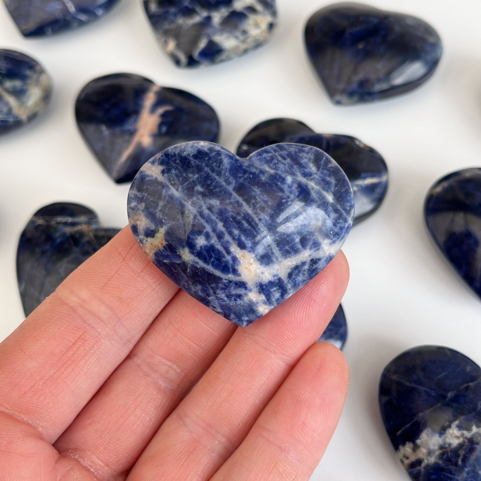 Sodalite Heart - Shiny Crystals