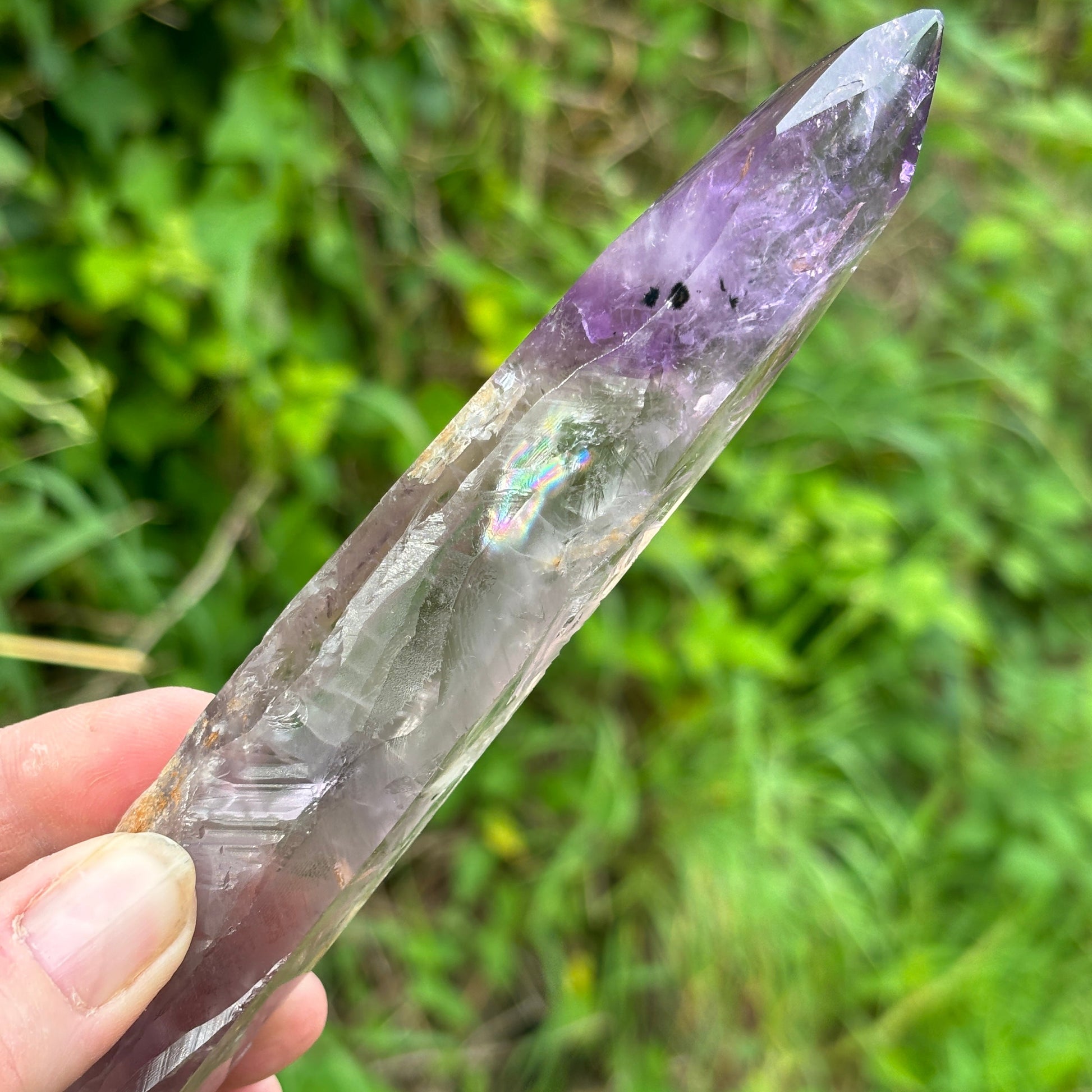 Stunning Brazilian Amethyst Half Polished Root - Shiny Crystals