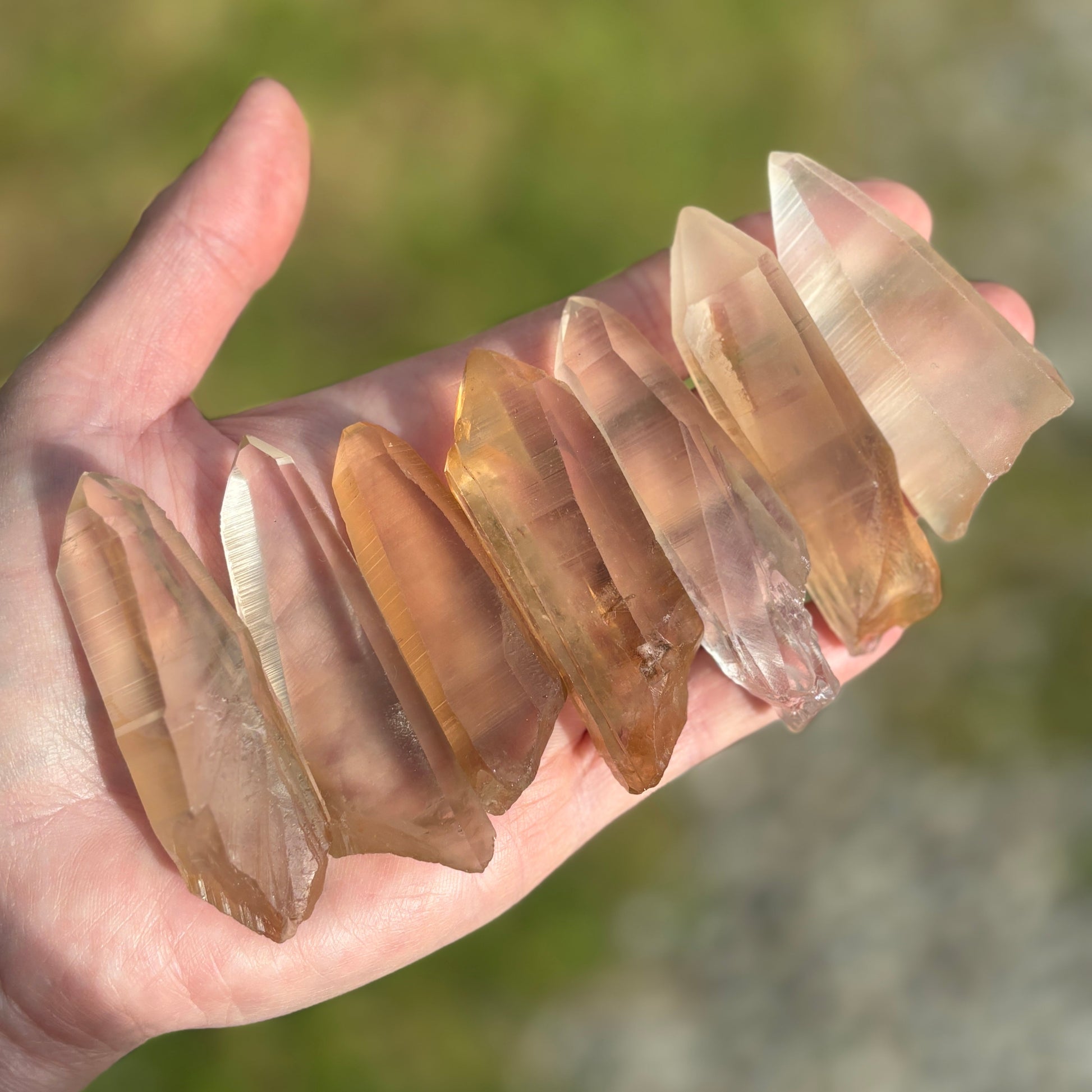 Tangerine Lemurian Quartz Raw Crystal - Shiny Crystals