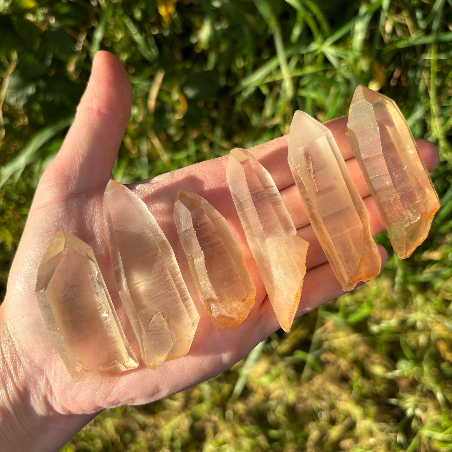 Tangerine Lemurian Quartz Raw Crystal - Shiny Crystals