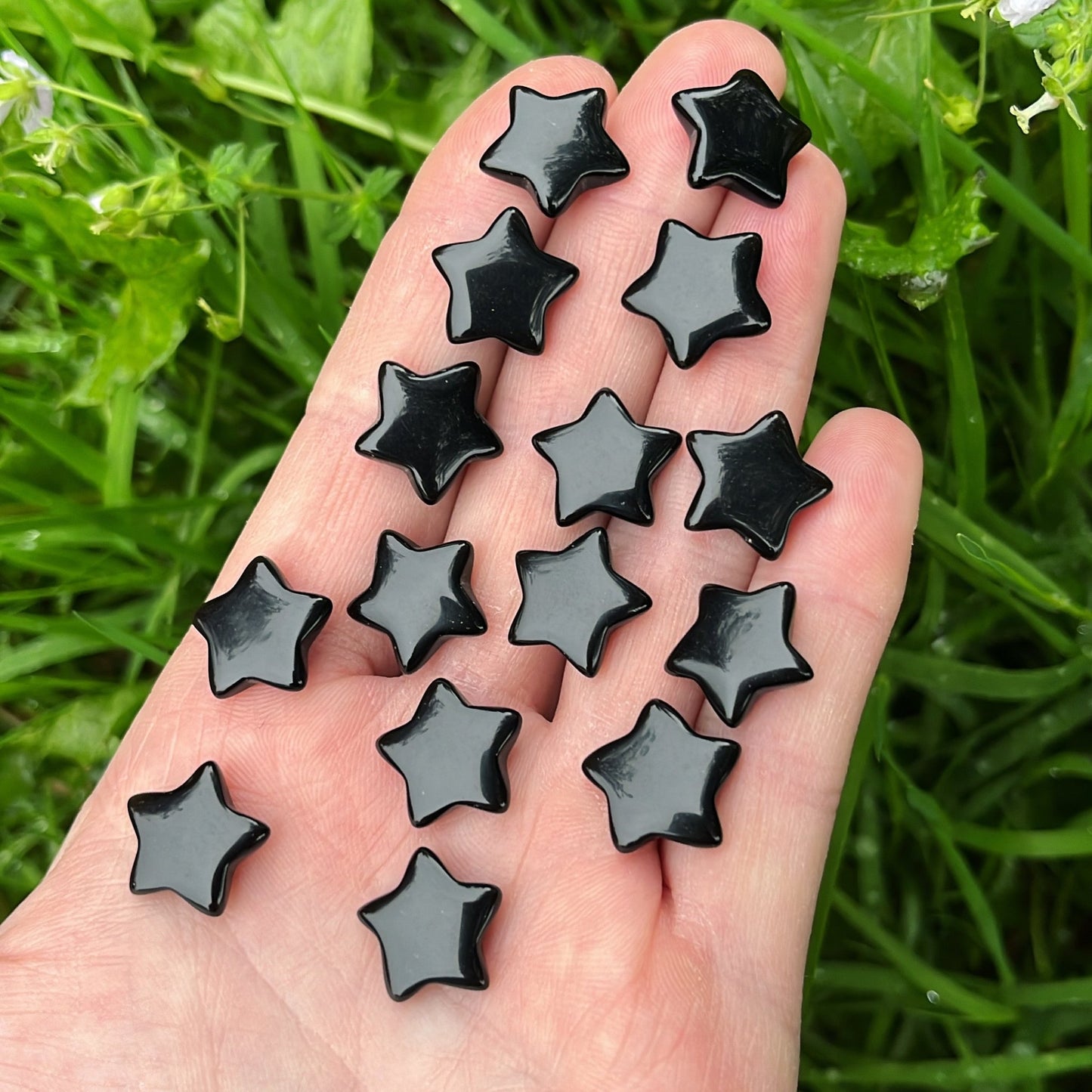 Tiny Black Obsidian Star - Shiny Crystals