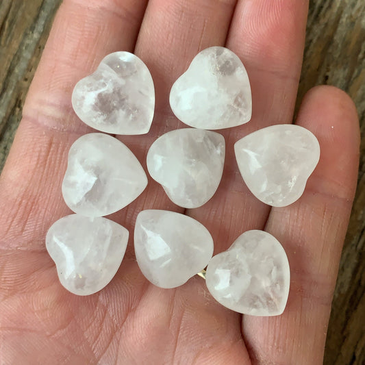 Tiny Clear Quartz Heart - Shiny Crystals