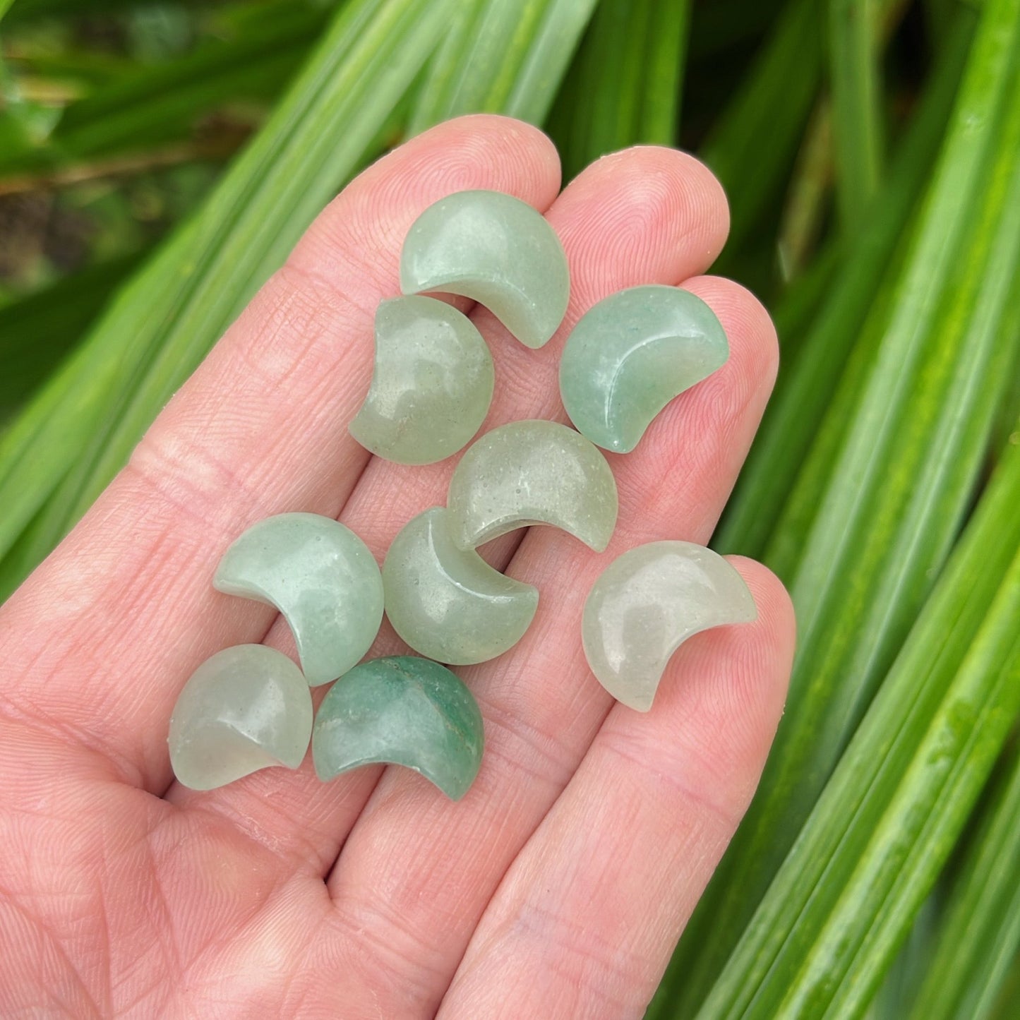 Tiny Green Aventurine Moon - Shiny Crystals