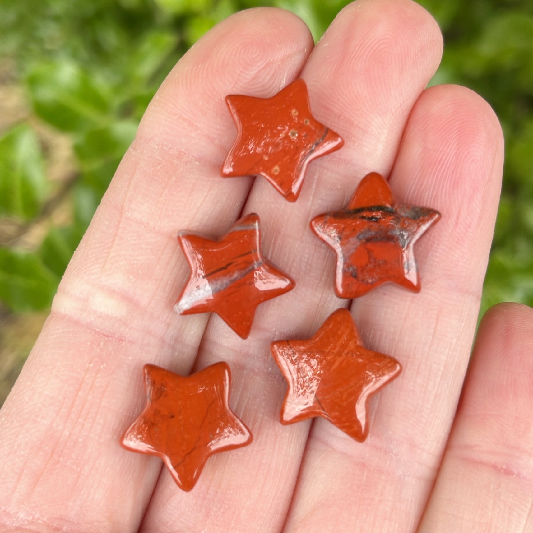 Tiny Red Jasper Star - Shiny Crystals