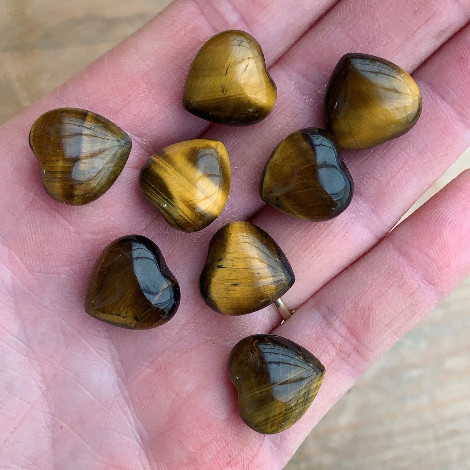 Tiny Tiger’s Eye Heart - Shiny Crystals