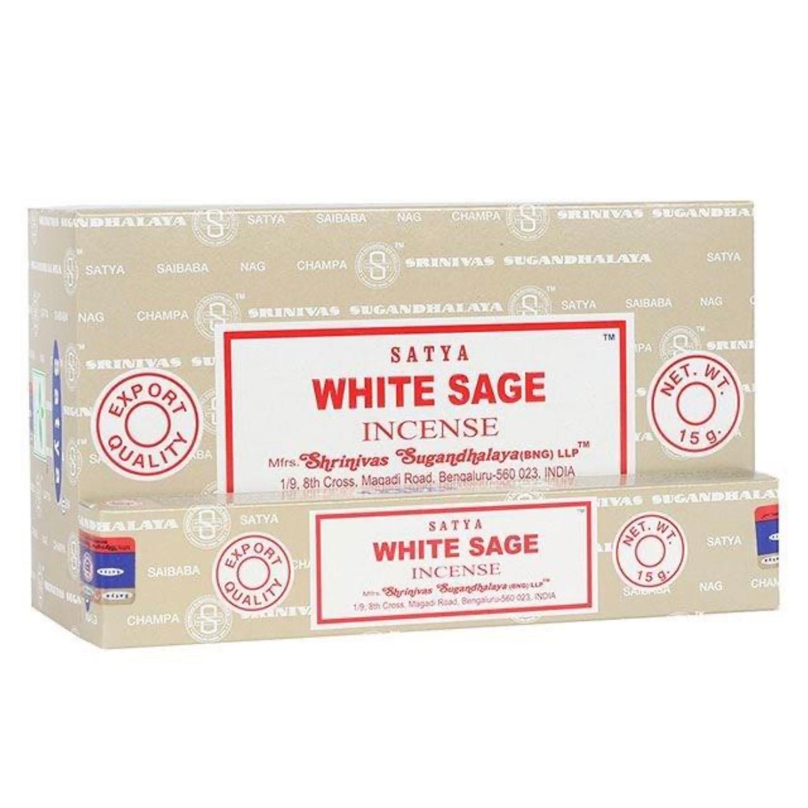 White Sage Satya Incense Sticks Pack - Shiny Crystals