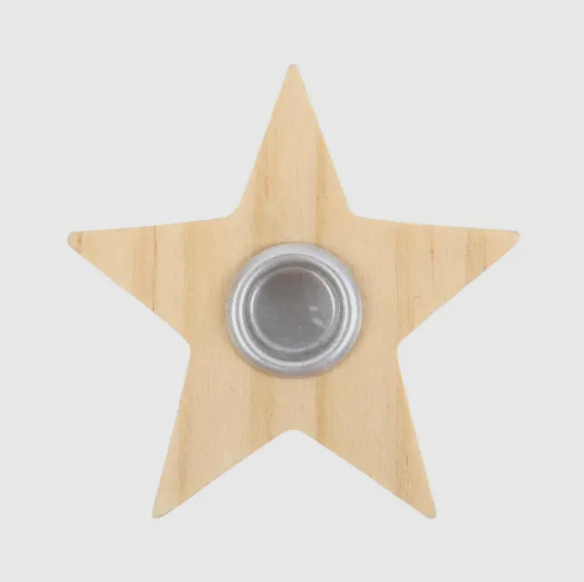 Wooden Star Spell Candle Holder - Shiny Crystals