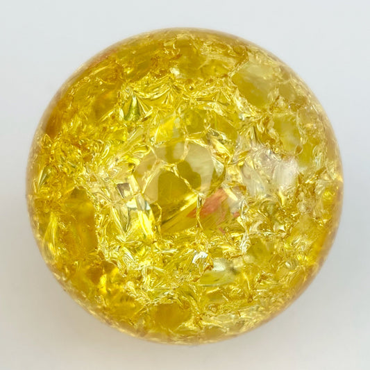 Yellow Crackled Quartz Sphere - Shiny Crystals